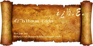 Öhlbaum Edda névjegykártya